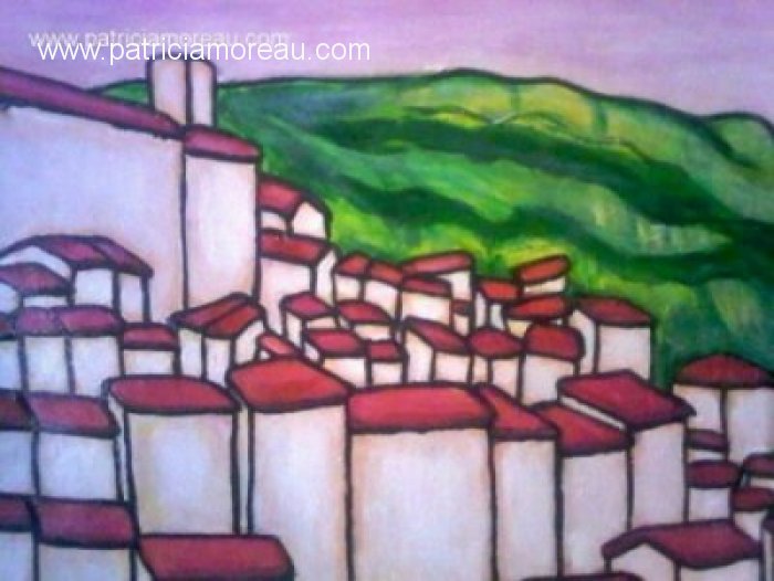 Painting of Bar sur Loup and pic des courmettes