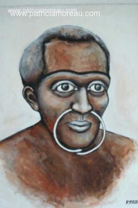 Patricia moreau portrait papouasie peinture acrylique