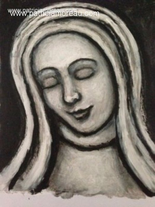 Patricia moreau portrait virgin mary peinture acrylique