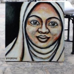 Patricia moreau portrait malaysian woman peinture acrylique femme malaisie