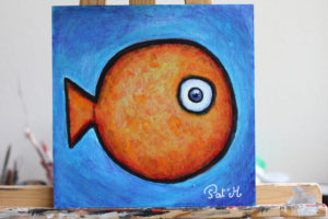 Orange fish artwork