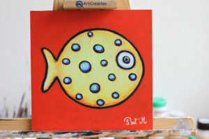 Yellow fish painting
