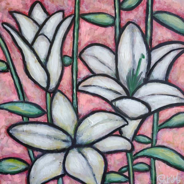 Lily flowers painting